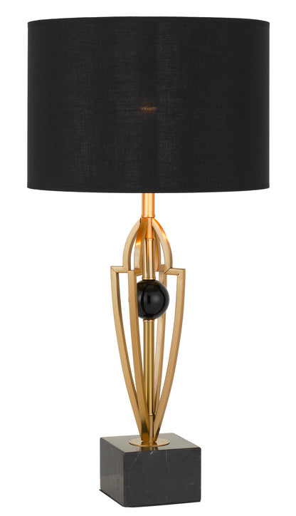 TFS TABLE LAMP 25wE27max D:350 H:700 Inline Switch BLACK / ANTIQUE GOLD