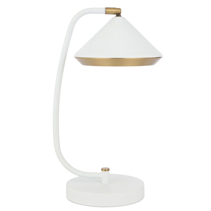 TFS TABLE LAMP 6wG9max L280 W200 H430 inline switch WHITE MATT/YELLOW BRASS