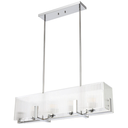 Teramont TFS 4 LT PENDANT 4x25wE14ma L860 W180 H210 rod (2*600 +1*300) CHROME/CLEAR GLASS
