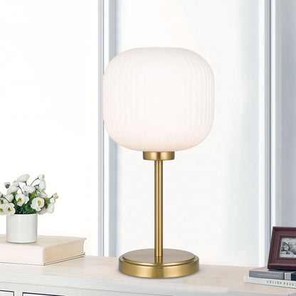 TFS TABLE LAMP 25wE27max D:205 H:390 ANTIQUE GOLD/OPAL MATT