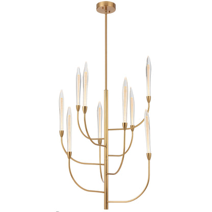 TFS 9 LTS LED PENDANT 9*3wLED 3000K D:500 H:1030 ROD NON-DIM ANT GOLD / CRYSTAL