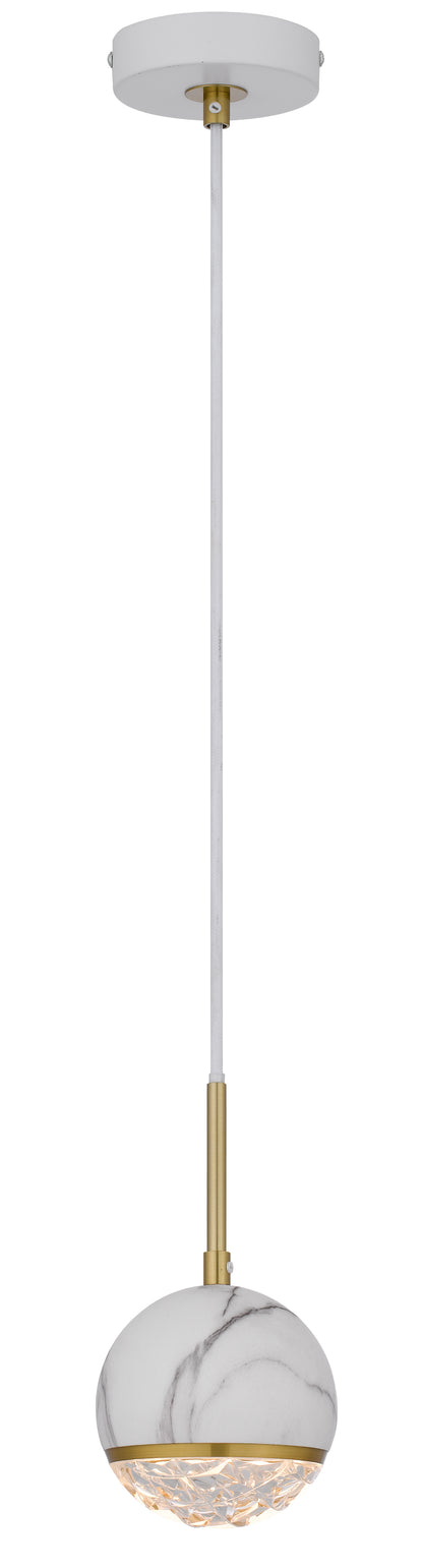 TFS 1 PENDANT 6wG9max not incl D110 cab:2m WHITE MARBLE LOOK / CLEAR