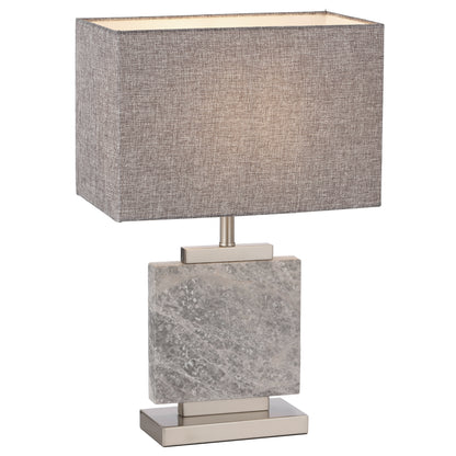 Cluj TFS TABLE LAMP 25wE27max L330 W190 H530 INLINE SWT NICKEL/GREY MARBLE