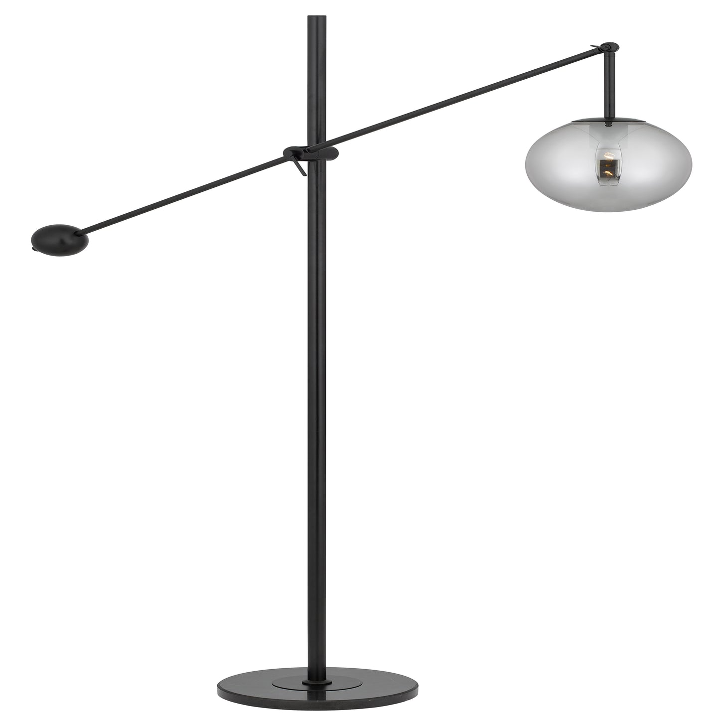 TFS FLOOR LAMP 25wE27max L:1200 H:1800 Foot Switch BLACK / SMOKE