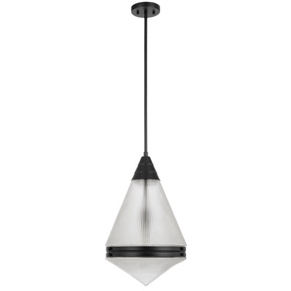 TFS 1LT PENDANT 25wE27max D:350 H:560 ROD 1.5m BLACK MATT/ CLEAR