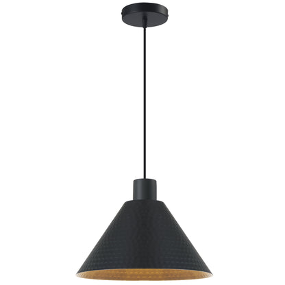 TFS 32CM PENDANT 25wE27max D320 H170 TEX 2M BLACK SATIN