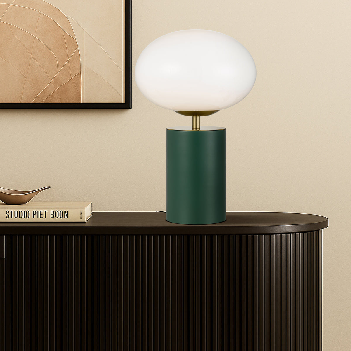 TFS TOUCH TABLE LAMP 5wE14 3000K D200 H320 GREEN 6028/ GOLD/ OPAL GLOSS