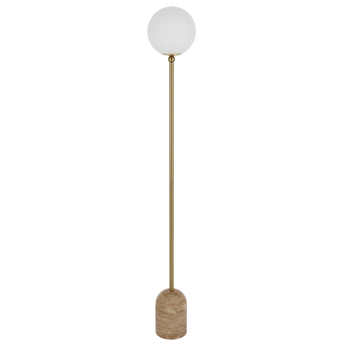 TFS FLOOR LAMP 25wE27max D:200 H1500 INLINE SWT BEIGE TRAVERTINE/ANT GOLD/OPAL MATT