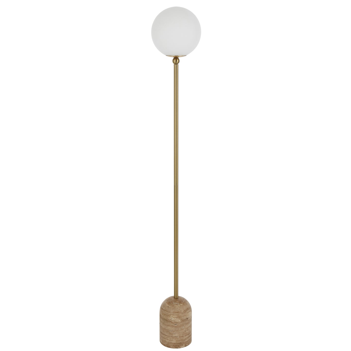 TFS FLOOR LAMP 25wE27max D:200 H1500 INLINE SWT BEIGE TRAVERTINE/ANT GOLD/OPAL MATT
