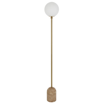 TFS FLOOR LAMP 25wE27max D:200 H1500 INLINE SWT BEIGE TRAVERTINE/ANT GOLD/OPAL MATT