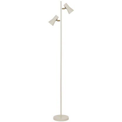 Valencia TFS FLOOR LAMP 2x6wGU10max 294x205x1530 FOOT SWT BEIGE SATIN/BRASS/WHITE INSIDE