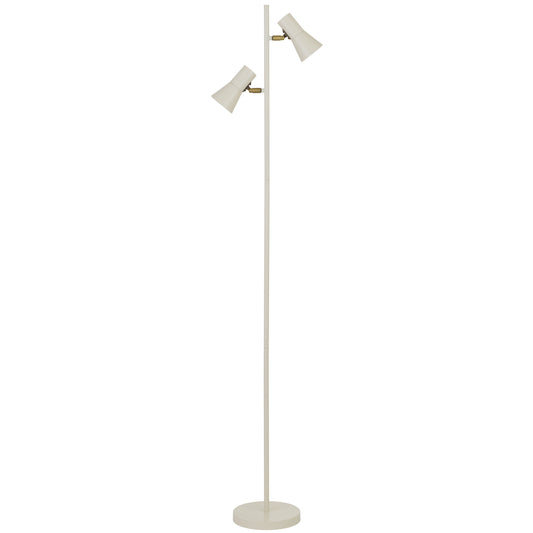 Valencia TFS FLOOR LAMP 2x6wGU10max 294x205x1530 FOOT SWT BEIGE SATIN/BRASS/WHITE INSIDE