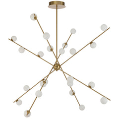 TFS 24 LT PENDANT 24x3wLED W1370 H495 TRIAC-DIM ROD 2*600 +1*300 ANT GOLD / OPAL MATT