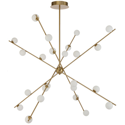 TFS 24 LT PENDANT 24x3wLED W1370 H495 TRIAC-DIM ROD 2*600 +1*300 ANT GOLD / OPAL MATT