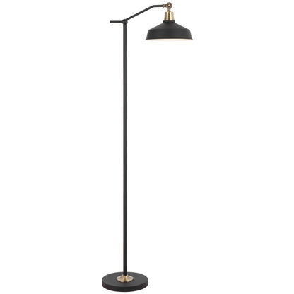TFS FLOOR LAMP 25wE27max L440 W250 H1500 FOOT SWTCH BLACK MATT/ ANT BRASS