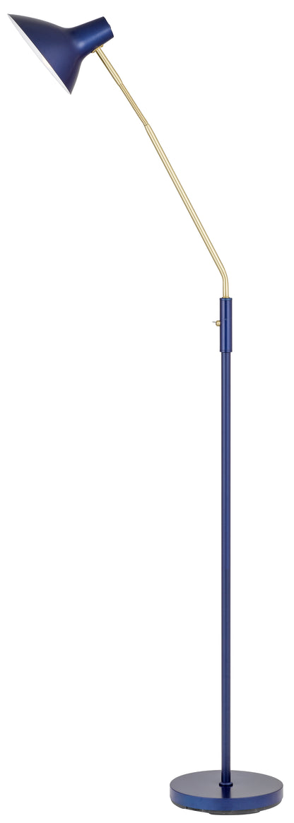 TFS FLOOR LAMP 25wE27max H:1580 D:230 BLUE/ BRASS MATT/BLUE ROCKET SWITCH