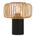 TFS ROUND TABLE LAMP 25wE27max D200 H230 inline swt BLACK / NATURAL BAMBOO