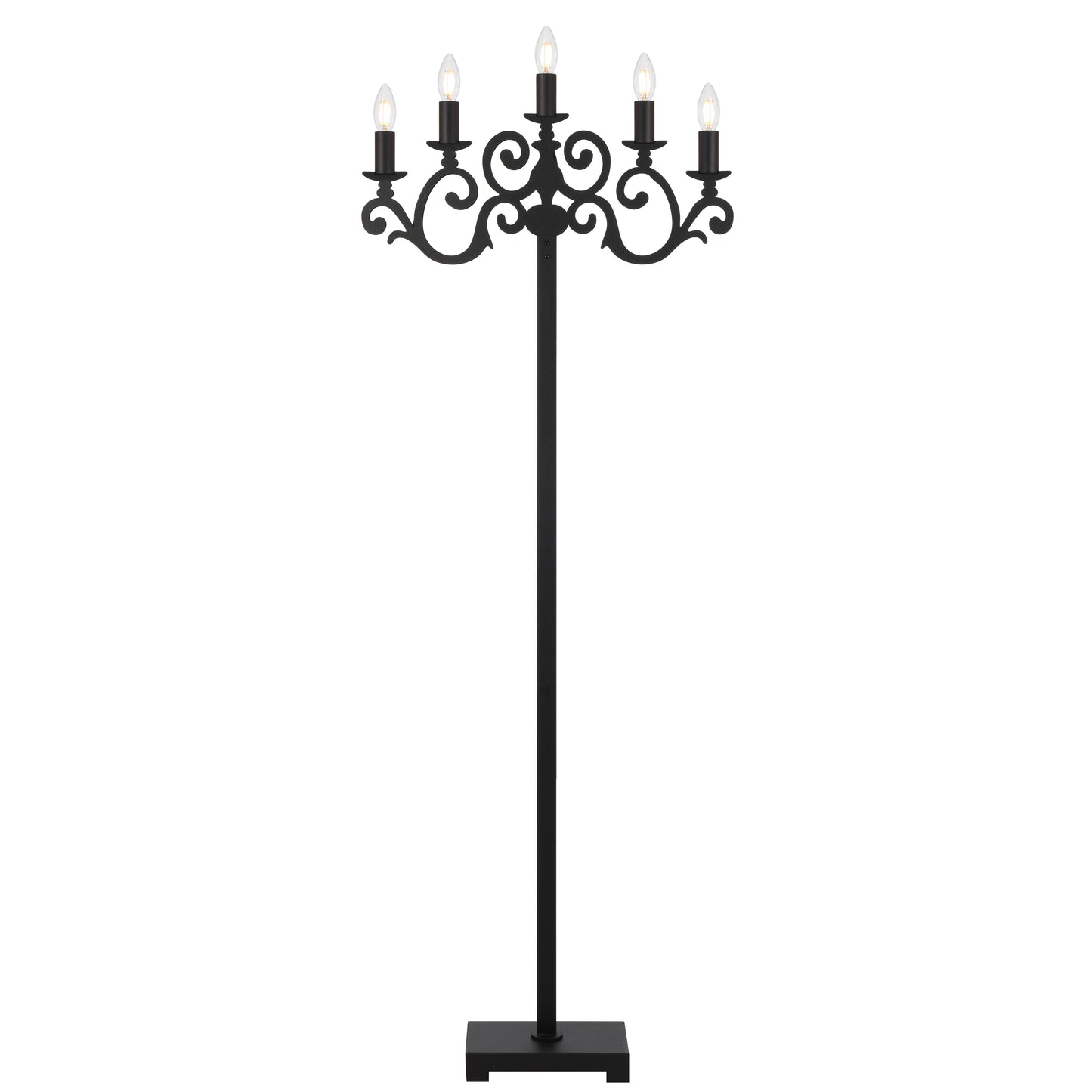 TFS FLOOR LAMP 5x25wE14max L570 W150 H200 FOOT SWTCH BLACK TEXTURED