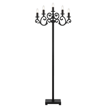 TFS FLOOR LAMP 5x25wE14max L570 W150 H200 FOOT SWTCH BLACK TEXTURED