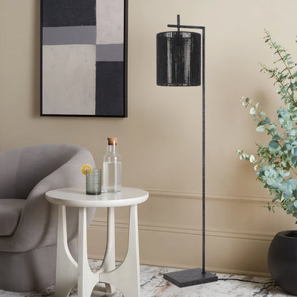 TFS FLOOR LAMP 25wE27max L325 W250 H1500 foot swt GUN METAL / BLACK STRING