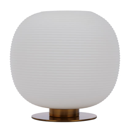 Leon TFS TABLE LAMP 25wE27max D:250 H:260 inline Switch ANT GOLD BASE / OPAL MAT GLASS