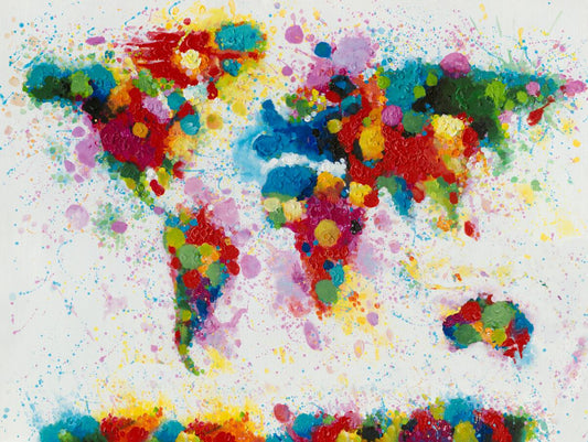 Colourful World Map Canvas Print