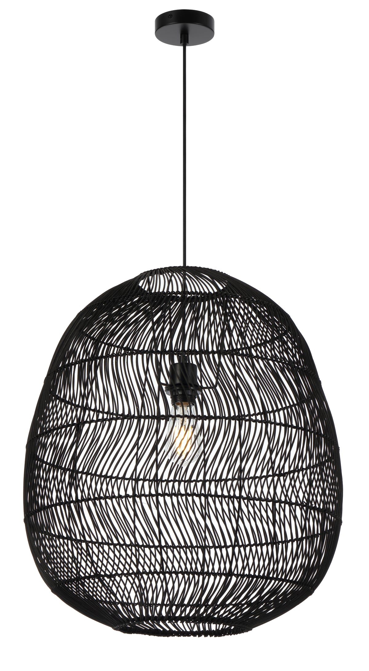 TFS 50 PENDANT 25wE27max D500 H550 cab1.5m BLACK RATTAN