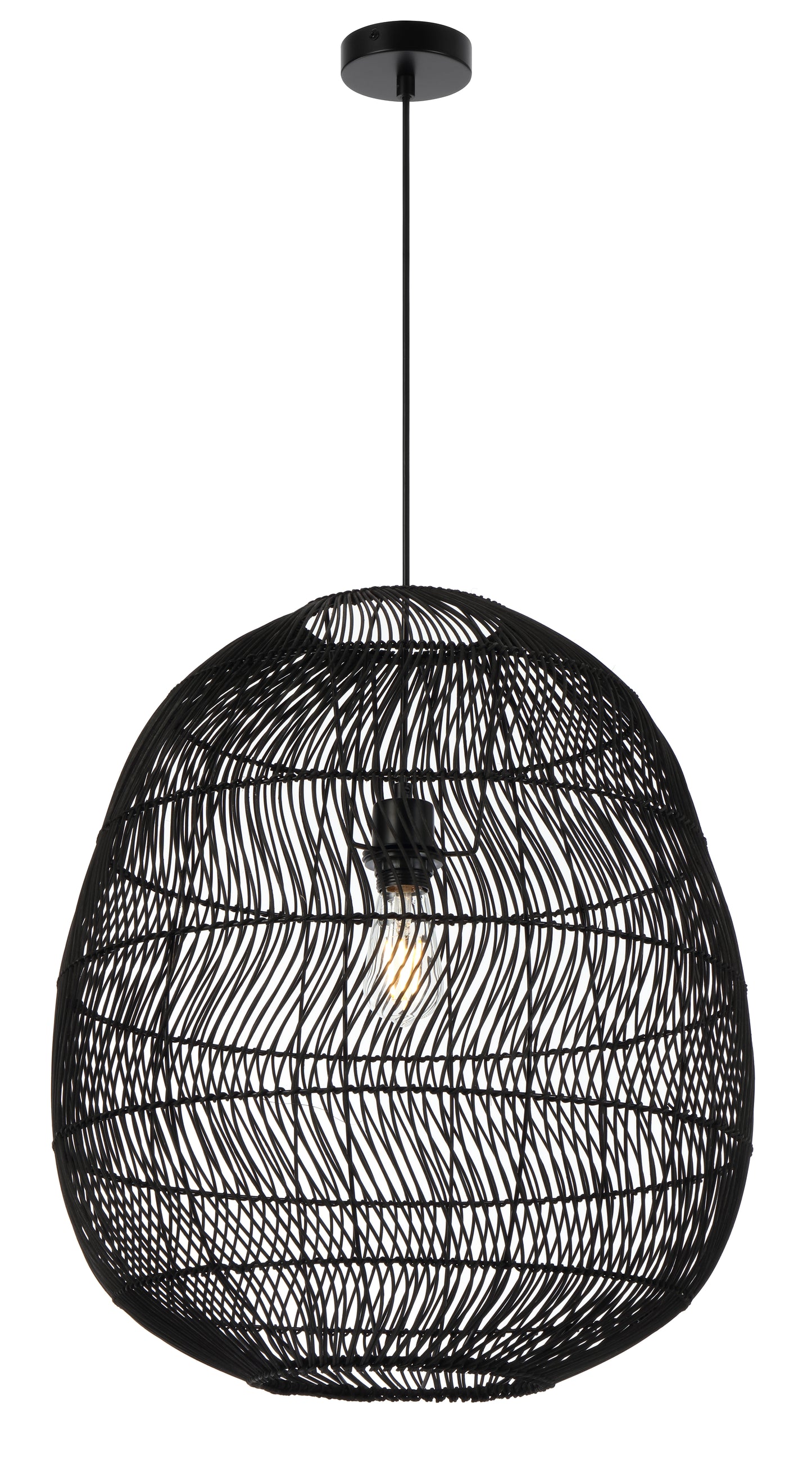 TFS 50 PENDANT 25wE27max D500 H550 cab1.5m BLACK RATTAN