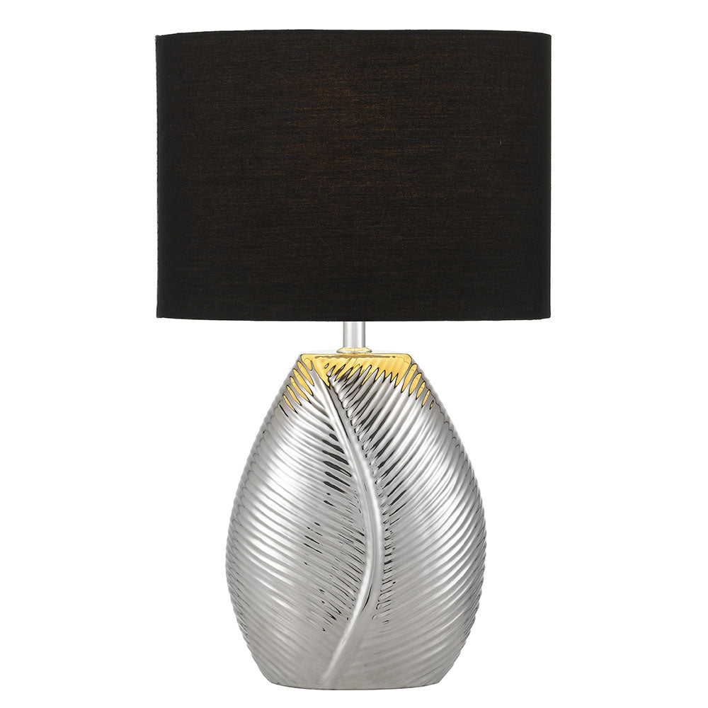 TFS CERAMIC TABLE LAMP 25wE27max H:400 D:260 CHROME/BLACK