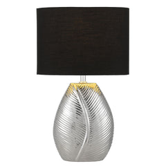 TFS CERAMIC TABLE LAMP 25wE27max H:400 D:260 CHROME/BLACK