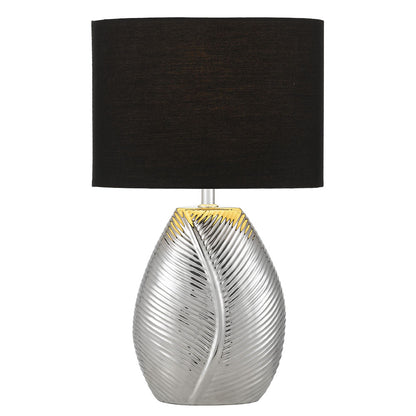 TFS CERAMIC TABLE LAMP 25wE27max H:400 D:260 CHROME/BLACK