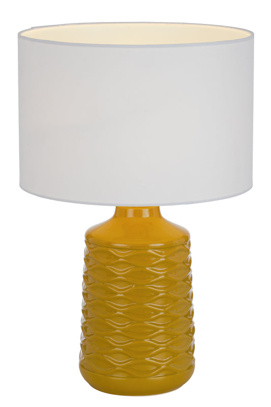 TFS CERAMIC TABLE LAMP 25wE27max H:425 D:280 BUTTERSCOTCH/WHITE