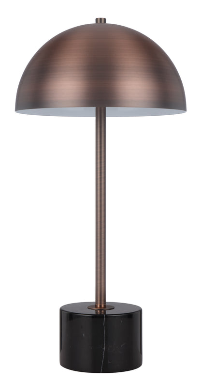 TFS TABLE LAMP 2x25wE27max D:250 H:500 inline switch BLACK MARBLE/BRONZE