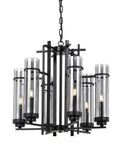 TFS 6LT PENDANT 6x25wE14 D:650 H:500 ANT BLACK/SMOKE CHAIN: 2M