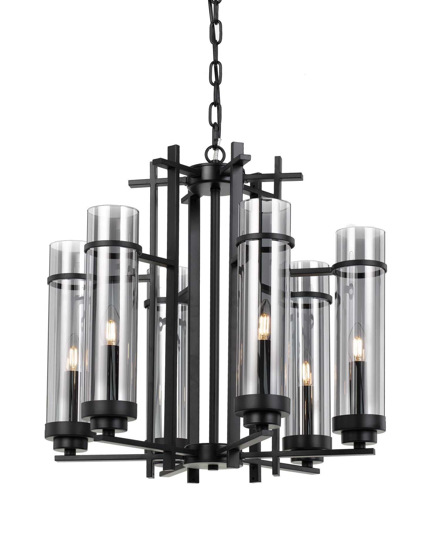 TFS 6LT PENDANT 6x25wE14 D:650 H:500 ANT BLACK/SMOKE CHAIN: 2M