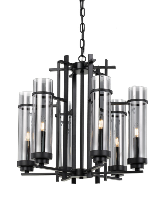 TFS 6LT PENDANT 6x25wE14 D:650 H:500 ANT BLACK/SMOKE CHAIN: 2M