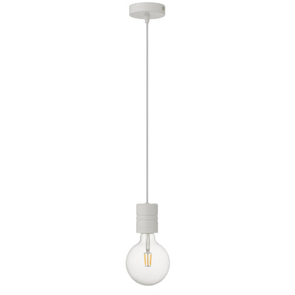 TFS CORD SET 25wE27max wSHADE RING L:2400 WHITE / WHITE
