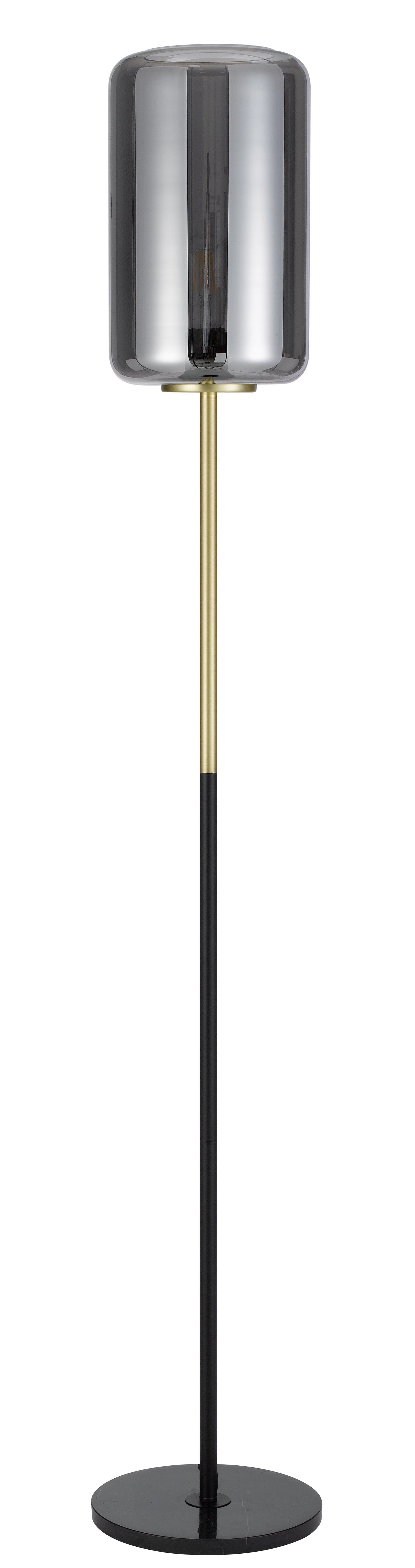 TFS FLOOR LAMP 25wE27max H:1520 D:210 BRASS MATT/BLACK MARBLE/SMOKE