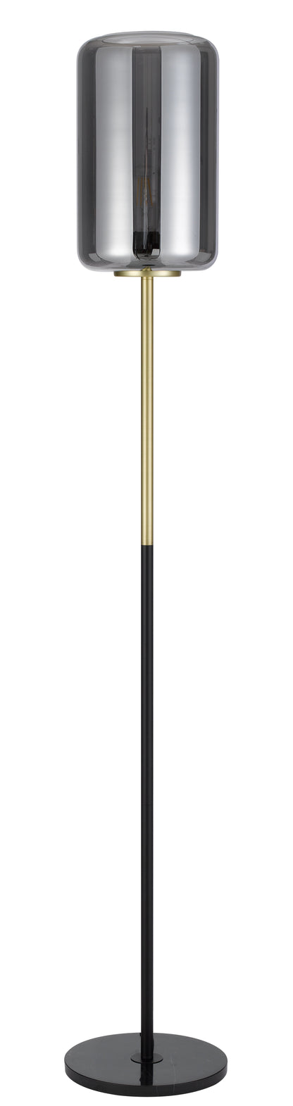 TFS FLOOR LAMP 25wE27max H:1520 D:210 BRASS MATT/BLACK MARBLE/SMOKE