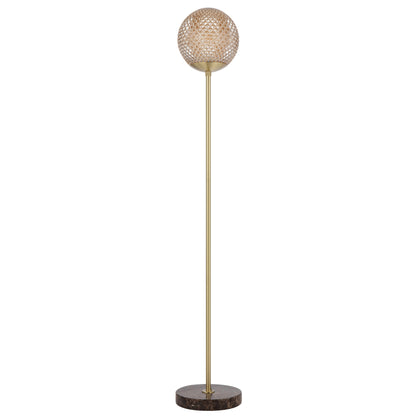TFS FLOOR LAMP 25wE27max D:250 H:154 foot swtch CHOC MARBLE/AMBER GLASS