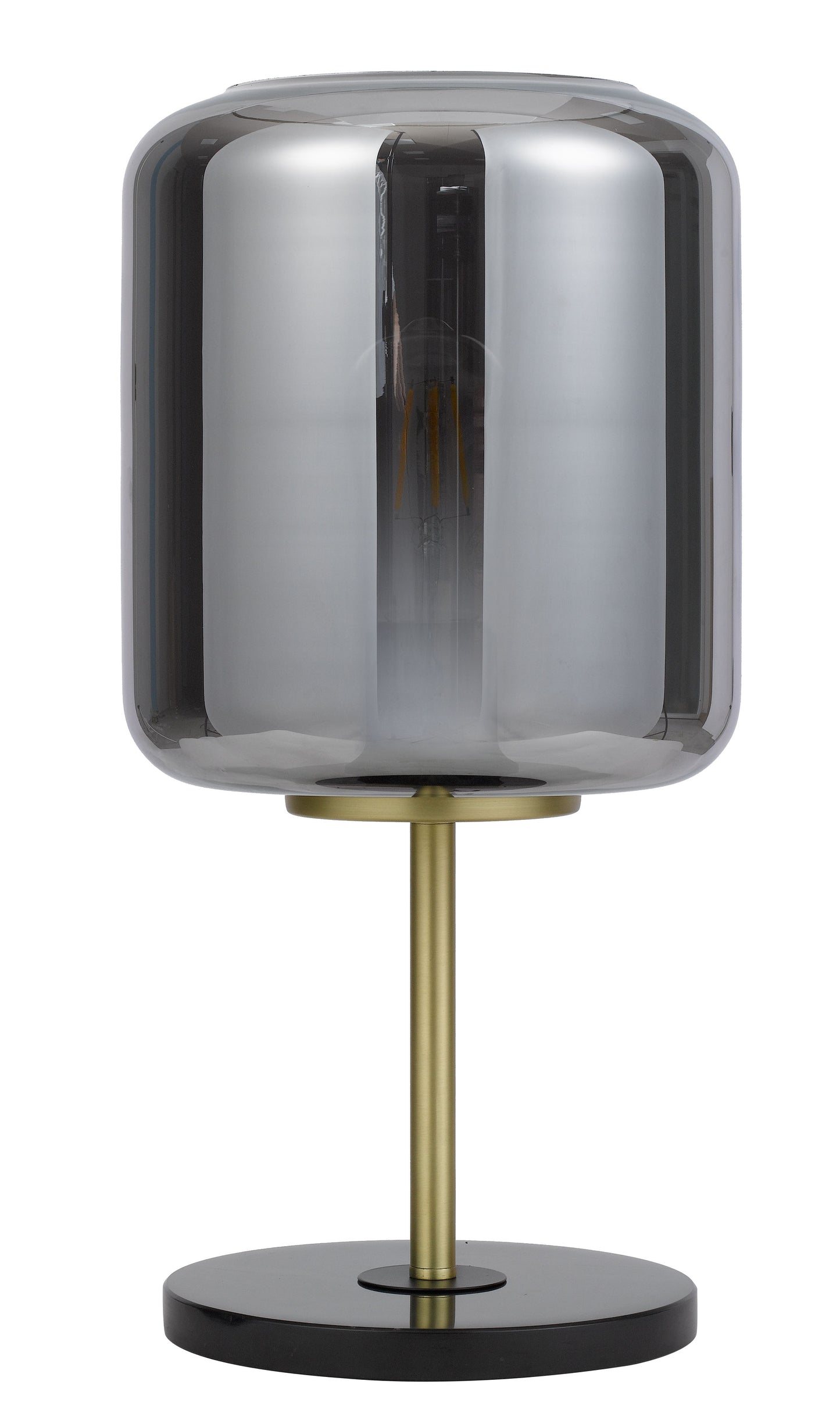 TFS TABLE LAMP 25wE27max H:420 D:210 BRASS MATT/BLACK MARBLE/SMOKE