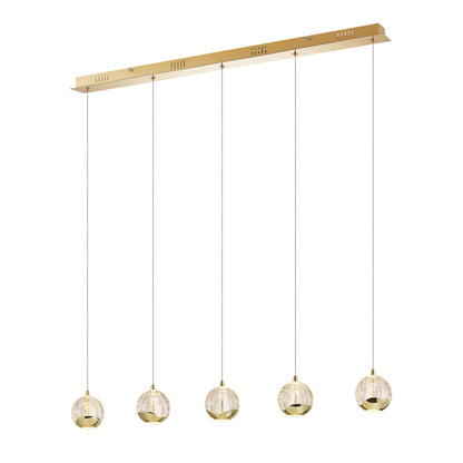 Altostone TFS 5 LTS BAR PENDANT 5x5wLED 3000K 1540Lm cab2M L960 W90 GOLD/BUBBLE GLASS