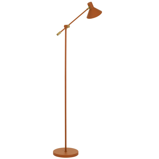 Astra TFS FLOOR LAMP 6wGU10max 631x250 H:1473 SHADE D:180 ORANGE SATIN / BRASS