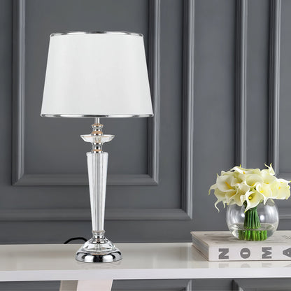 TFS TABLE LAMP 40wE27max. D:280 H:550 CHROME / CRYSTAL / WHITE