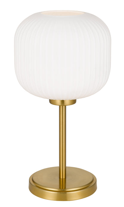 TFS TABLE LAMP 25wE27max D:205 H:390 ANTIQUE GOLD/OPAL MATT