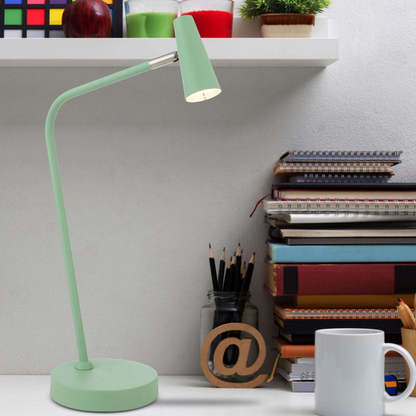 TFS TABLE LAMP 3wLED 3000K 3 STEP TOUCH SWITCH DIM 368Lm 140x310x490 GREEN