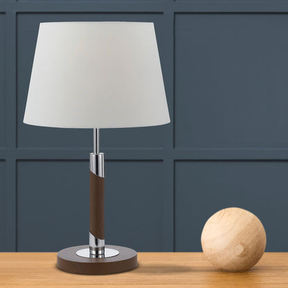 TFS TABLE LAMP 25wE27 D:300 H:500 WALNUT PAINTED/ WHITE - DARK