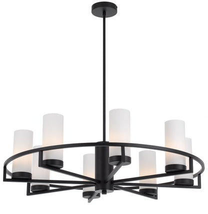 TFS 8LTS PENDANT 8x25wE14max D850 H242 GLASS:80 BLACK / OPAL MATT ROD:1.5m