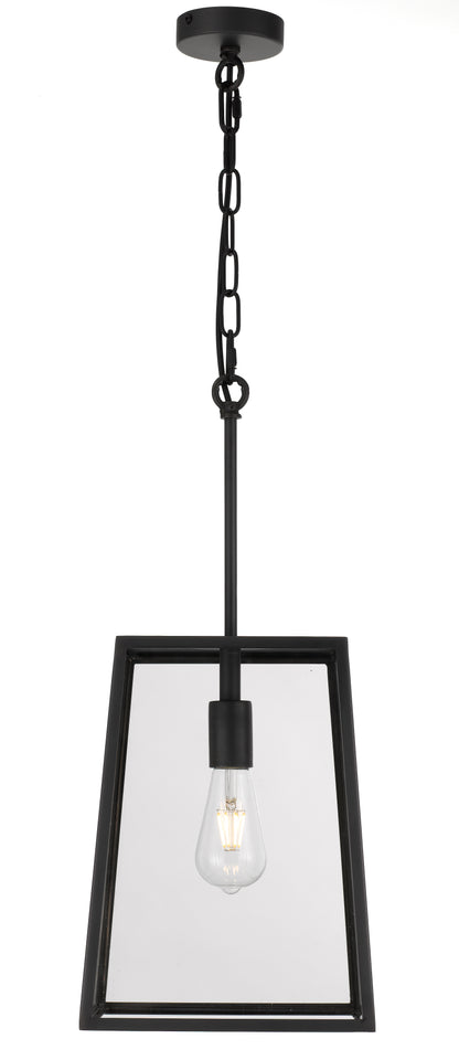 TFS 25 PENDANT 25wE27max L:250 H:335 - BLACK/CLEAR ROD:210mm + CHAIN:1000 IP43