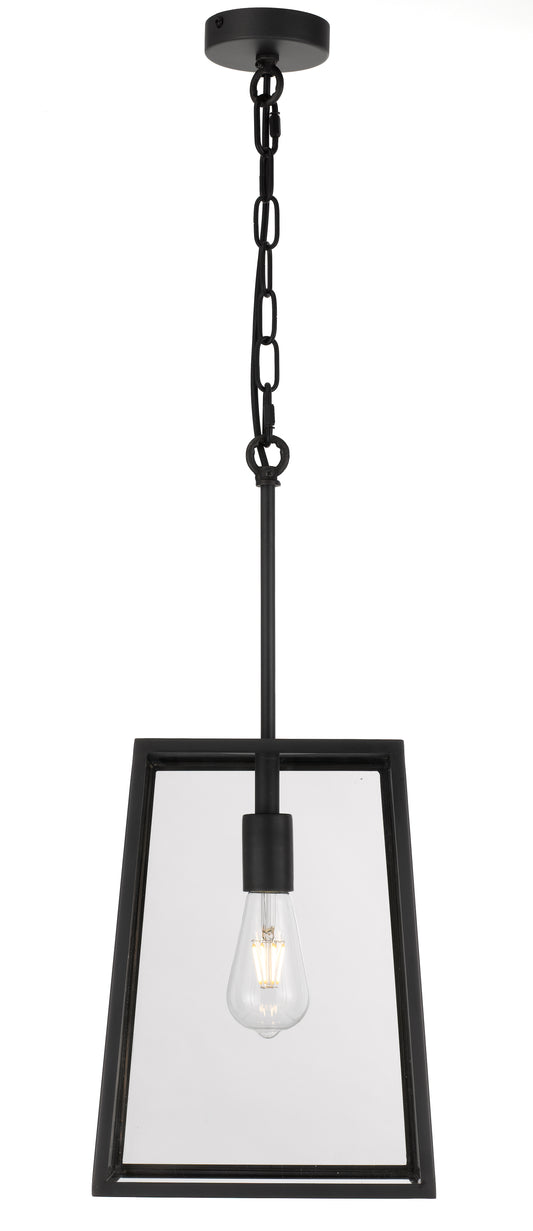 TFS 25 PENDANT 25wE27max L:250 H:335 - BLACK/CLEAR ROD:210mm + CHAIN:1000 IP43